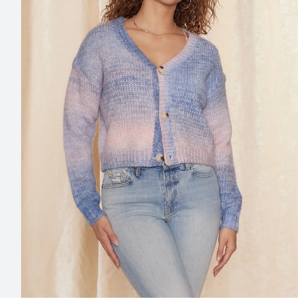 Raga Alicia Cardigan Plus Size 2X Women Boho Preppy Long Sleeve Button Front